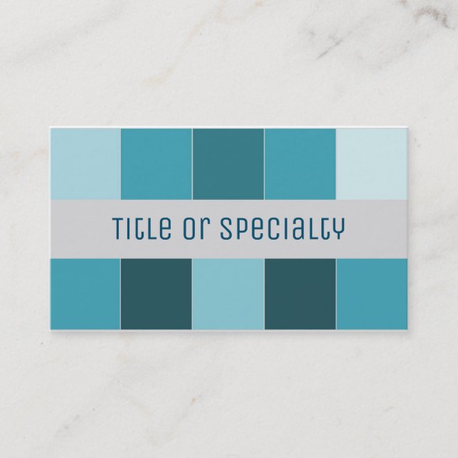 Simple geometric blue and gray business card (Front)