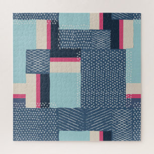 Simple Geometric Brush Strokes: Colour Block Jigsaw Puzzle