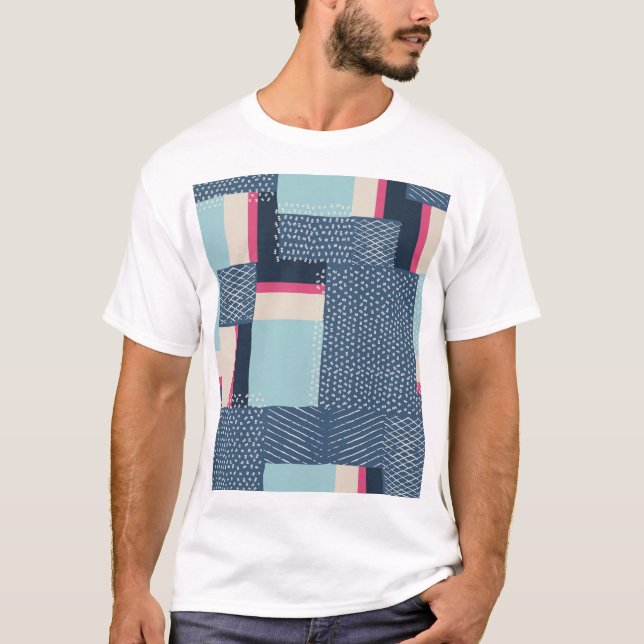 Simple Geometric Brush Strokes: Colour Block T-Shirt (Front)