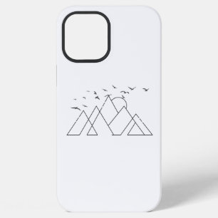 Simple Geometric Mountains With Birds Nature Ar iPhone 12 Pro Max Case