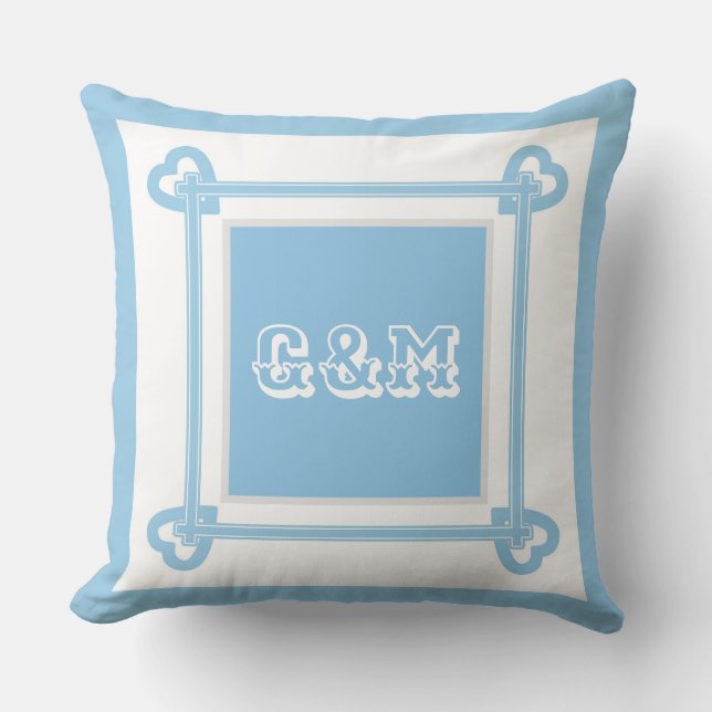 Simple, Geometric, Pattern ,Sky , Grey , Cushion (Front)