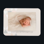 Simple Geometric Photo Baptism Magnet<br><div class="desc">Available here:
http://www.zazzle.com/selectpartysupplies</div>