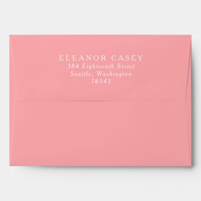 Simple Geometric Pink and Orange Bridal Shower  Envelope (Back (Top Flap))