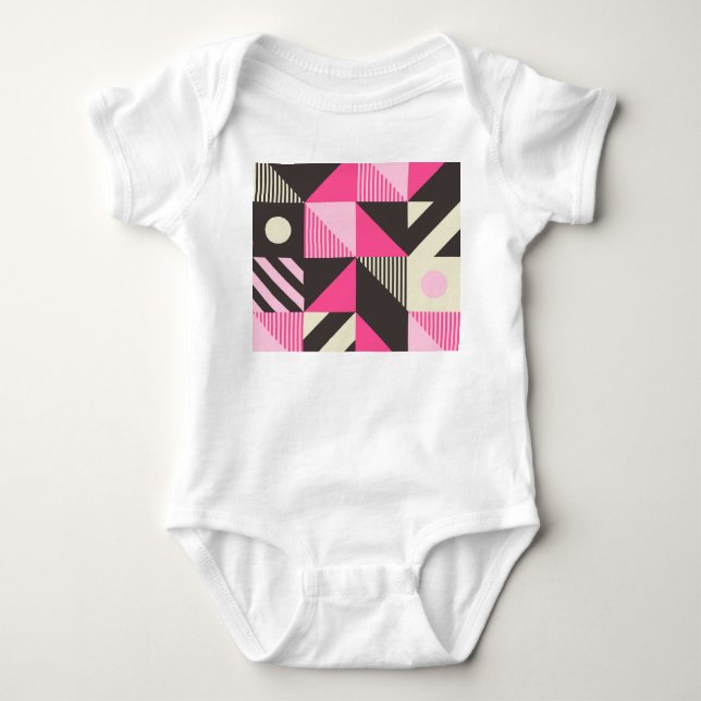 Simple Geometric Scandinavian Artwork Baby Bodysuit (Front)