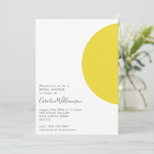 Simple Geometric Shapes Yellow Grey Bridal Shower Invitation