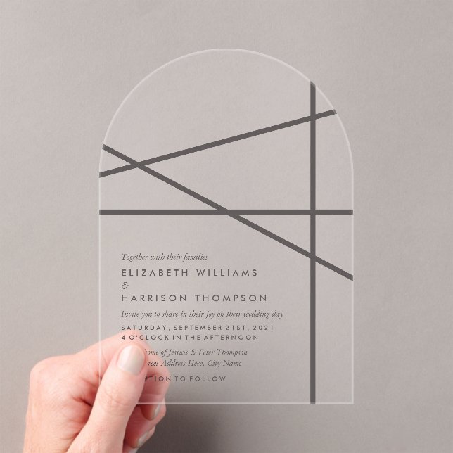 Simple Geometric Style Wedding Acrylic Invitations (Insitu (Handheld))