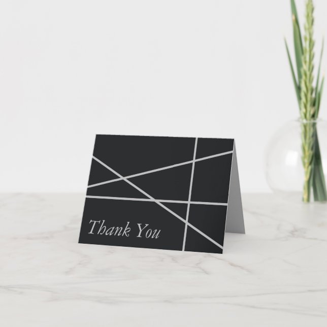Simple Geometric Style Wedding Thank You Card (Front)