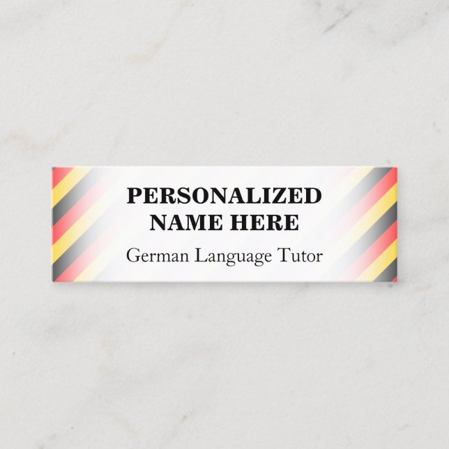 Simple German Tutor Business Card (Front)