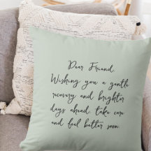 Simple Get Well Soon Script Message Pastel Green