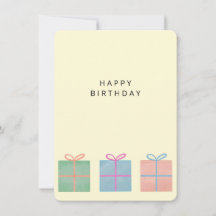Simple Gift Box Birthday Card