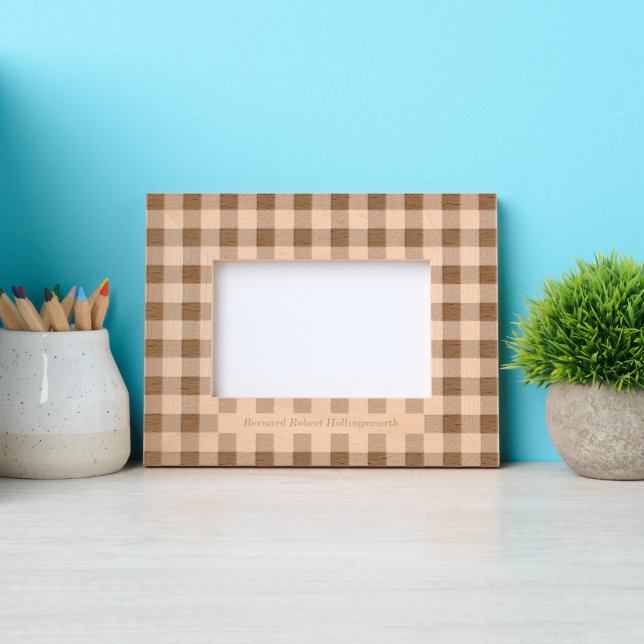 Simple Gingham Pattern with Name Etched Frames (Front)