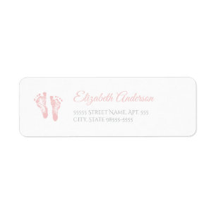 Simple Girl Baby Shower Precious Pink Footprints