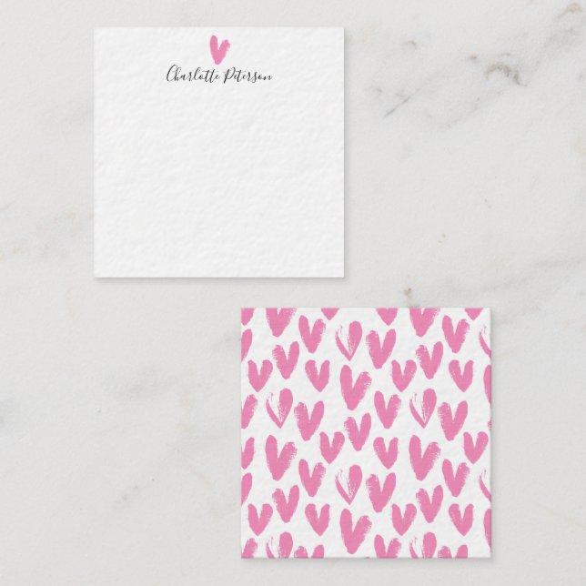 Simple  Girly Blush Pink Watercolor Monogram  Card (Front/Back)