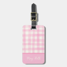 Simple Girly Pink Hand-Drawn Watercolour Gingham