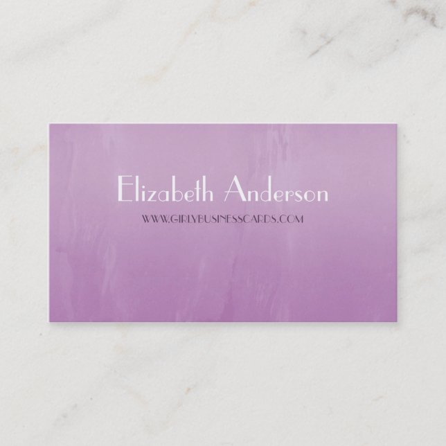Simple Girly Purple Chic Brushed Abstract Business Card (Front)