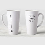 Simple Giveaway Business Logo QR code Custom Latte Mug<br><div class="desc">Promote your brand with this Simple Giveaway Business Logo QR Code Custom Latte Mug. Perfect for corporate gifts, giveaways, Holiday gifts or promotional merchandise, this latte mug features your custom business logo and a scannable QR code, making it easy for clients to connect with your website or social media. With...</div>