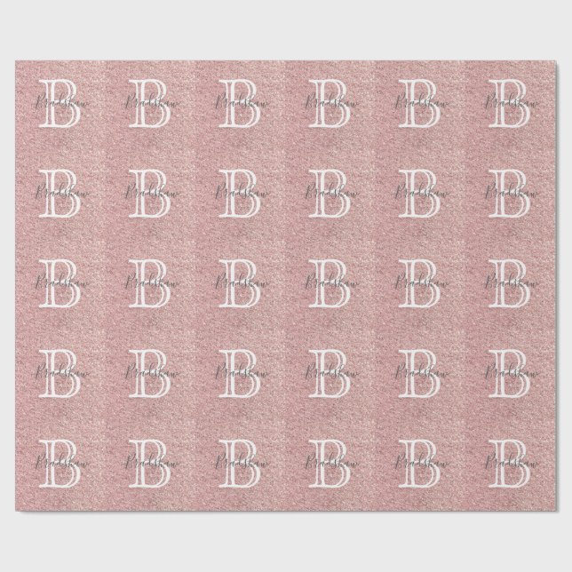 Simple Glitter  Name  Wrapping Paper (Flat)