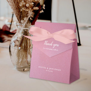 Simple Glitter Rose Gold Thank You Wedding  Favour Box