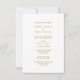 Simple Gold - 3x5 Wedding/Reception Invitation