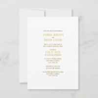 Simple Gold - 3x5 Wedding/Reception Invitation