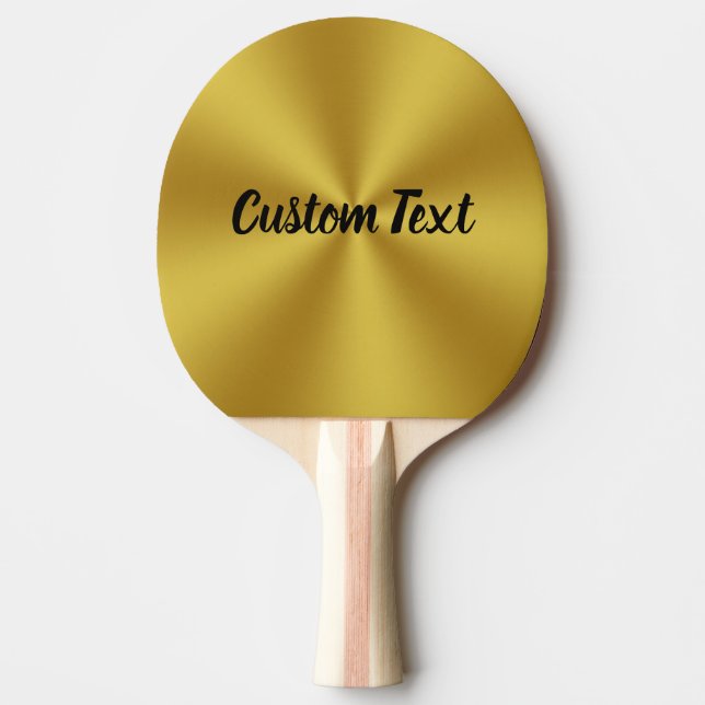 Simple Gold and Black Script Text Template Ping Pong Paddle (Front)