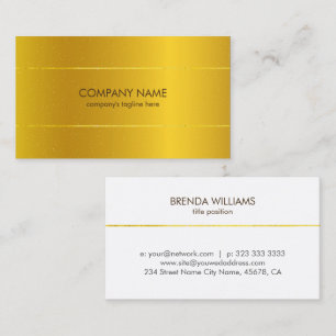 Simple gold background stripe accent business card