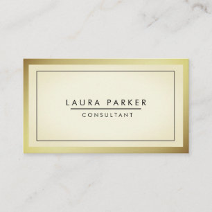 Simple Gold Black White Modern Professional Business Card