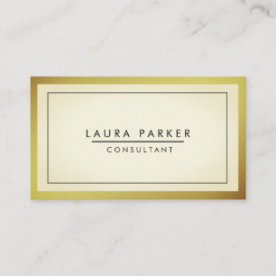 Simple Gold Black White Modern Professional Business Card