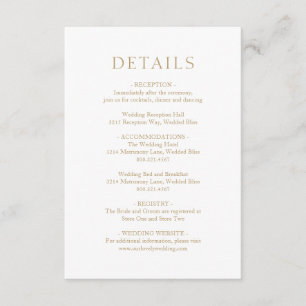 Simple Gold Bold Modern Wedding Enclosure Card