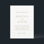 Simple Gold Bold Modern Wedding Invitation<br><div class="desc">Elegant faux gold wedding invitation featuring a simple and minimal design.  A classic layout with your names in large lettering for a modern twist to this traditional style invitation.  This wedding invitation is perfect for a formal wedding.</div>