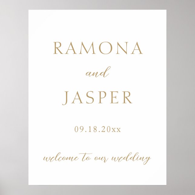 Simple Gold Bold Modern Wedding Poster (Front)
