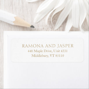 Simple Gold Bold Modern Wedding Return Address