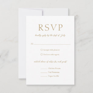 Simple Gold Bold Modern Wedding RSVP Card