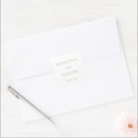 Simple Gold Bold Modern Wedding Square Sticker<br><div class="desc">Elegant faux gold wedding stickers featuring a simple and minimal design.  A classic layout with your names in large lettering for a modern twist to this traditional style.  These custom stickers are perfect for a formal wedding invitation suite or wedding favours.</div>