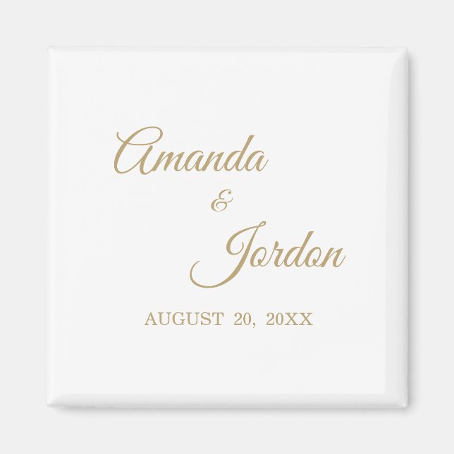 Simple Gold Calligraphy Magnet (Front)