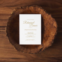 Simple Gold Calligraphy Rehearsal Dinner