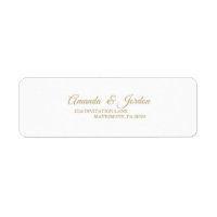 Simple Gold Calligraphy Return Address