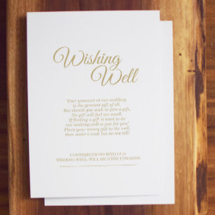 Simple Gold Calligraphy Wedding Wishing Well Enclosure Card