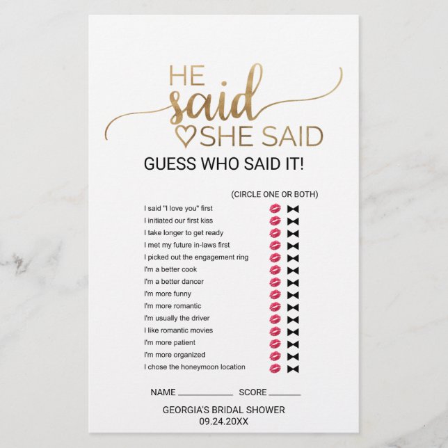 Simple Gold Calligraphy Wedding Word Search Game (Front)