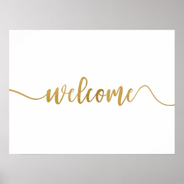 Simple gold calligraphy Welcome Sign (Front)