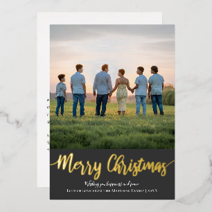 Simple Gold Christmas Family Photo Holiday
