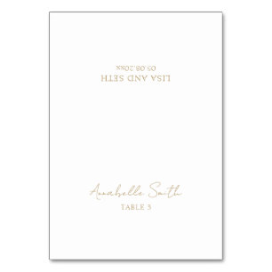 Simple Gold Classic Elegant Wedding Place Card