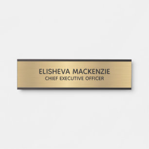 Simple Gold Colour Office Door Sign Signs