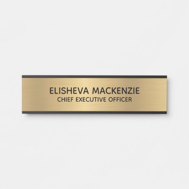Simple Gold Colour Office Door Sign Signs (Front)