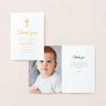 simple gold cross first communion thank you card<br><div class="desc">simple elegant modern gold foil cross first communion. The colours and text can be personalised.</div>