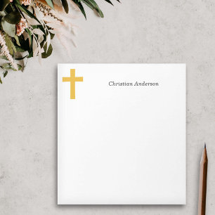 Simple Gold Cross  Notepad