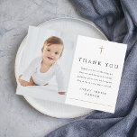 Simple Gold Cross Photo Religious Baptism Thank You Card<br><div class="desc">Simple Gold Cross Photo Religious Baptism Thank You Card with minimal gold foil cross . Click the edit button to customise this design with your details.</div>