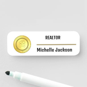 Simple gold custom  business logo name tag