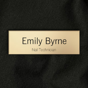 Simple Gold Employee Staff Magnetic Name Tag Badge