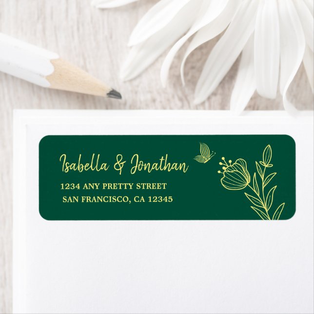 Simple gold flowers emerald green wedding (Insitu)